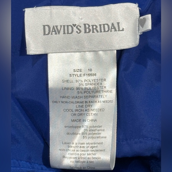 David's Bridal Womens Royal Blue Strapless Maxi Dress Size 10 - Picture 11 of 14